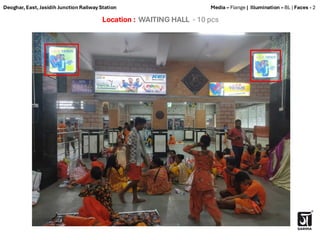 Location : WAITING HALL - 10 pcs
Media – Flange | Illumination – BL | Faces - 2
Deoghar, East, Jasidih Junction Railway Station
 