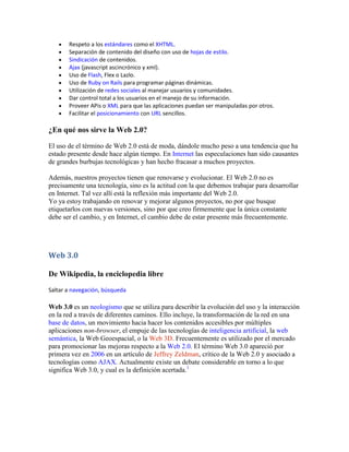 definicion de la WEB 2.0 