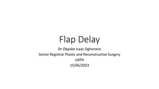 Flap Delay
Dr Okpako Isaac Oghenero
Senior Registrar Plastic and Reconstructive Surgery
UATH
15/06/2023
 