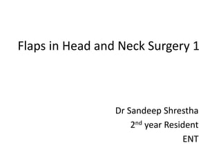 Flaps in Head and Neck Surgery 1
Dr Sandeep Shrestha
2nd year Resident
ENT
 