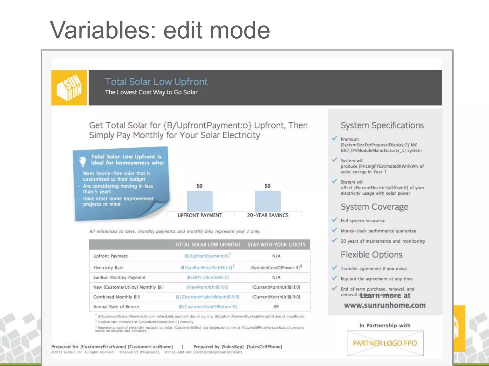 Variables: edit mode