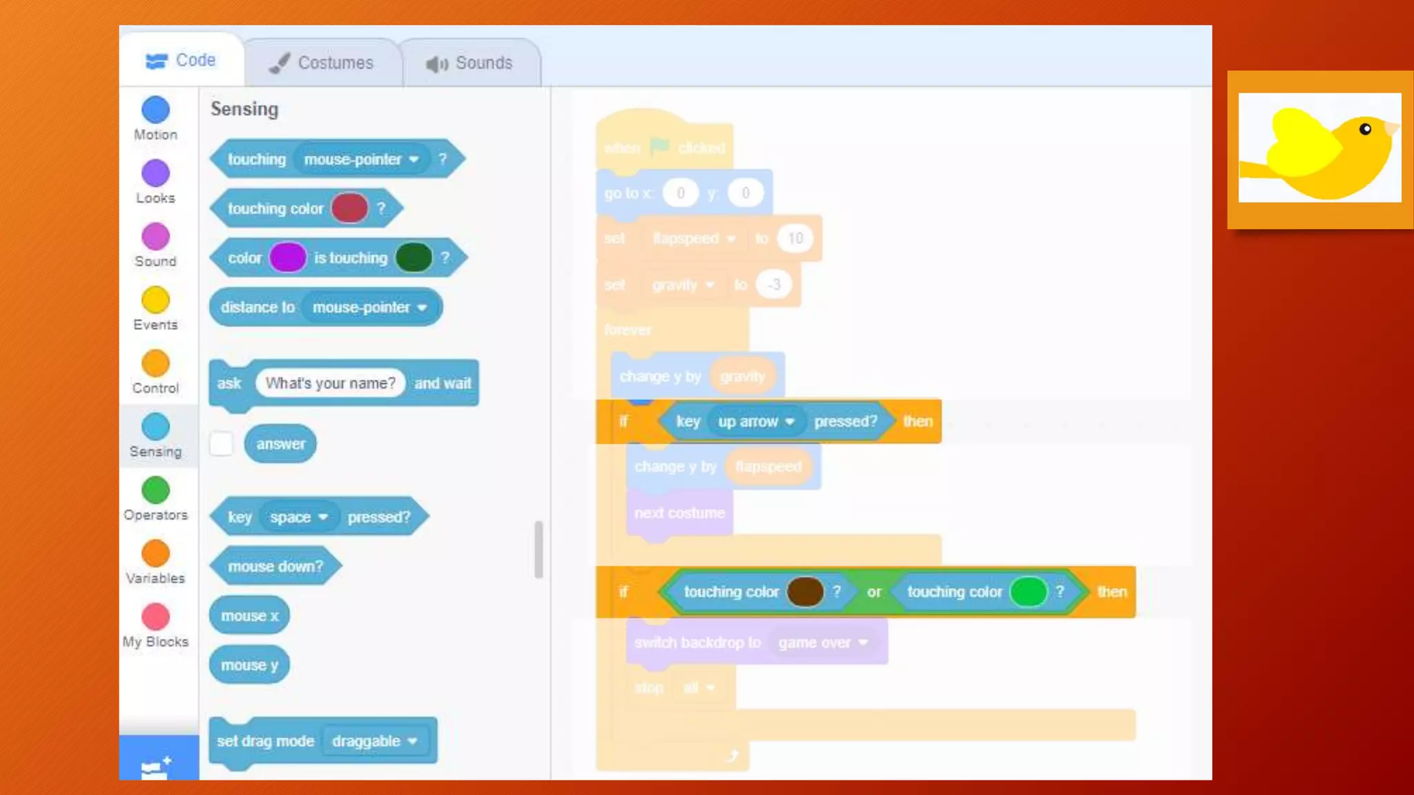 Hour (and a half) of Code: Flappy Bird Games in Scratch | PPTX