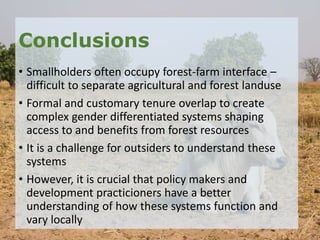 Customary tenure, gender and access to forests and trees in Ghana and Burkina Faso