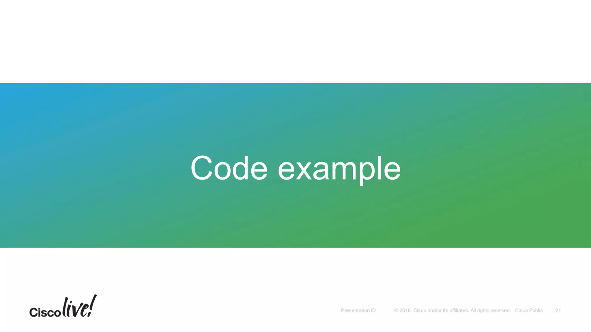Code example
 