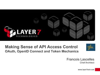 Making Sense of API Access Control
OAuth, OpenID Connect and Token Mechanics

                                  Francois Lascelles
                                            Chief Architect
 