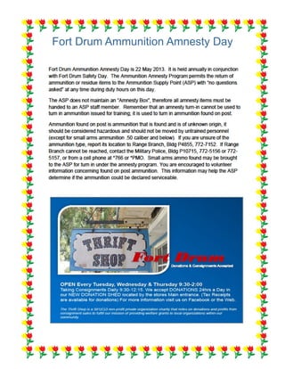 Fort Drum Ammunition Amnesty Day
 