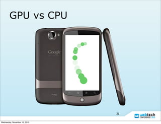 GPU vs CPU
21
Wednesday, November 10, 2010
 