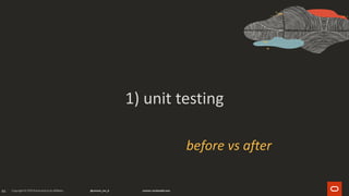 45
1) unit testing
before vs after
 
