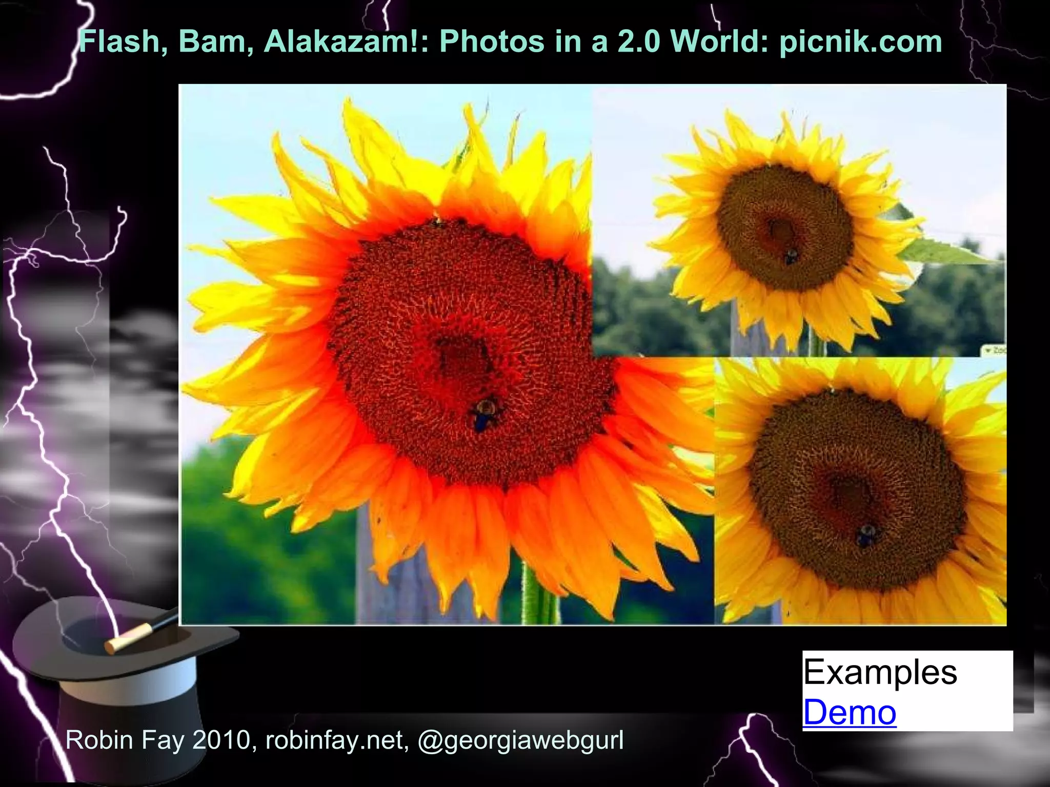 Flash, Bam, Alakazam!: Photos in a 2.0 World: picnik.com   :  Robin Fay 2010, robinfay.net, @georgiawebgurl Examples Demo 
