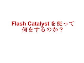 Flash Catalyst を使って
    何をするのか？
 