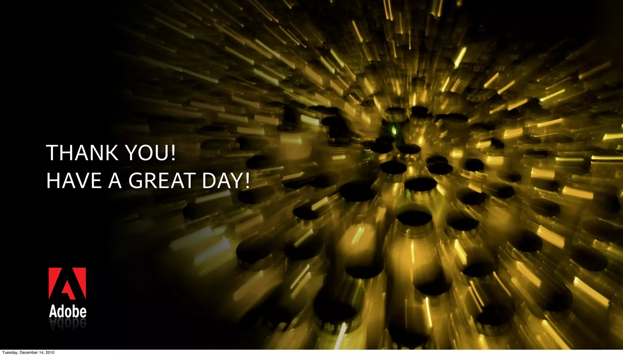 THANK YOU!
                     HAVE A GREAT DAY!




Tuesday, December 14, 2010
 