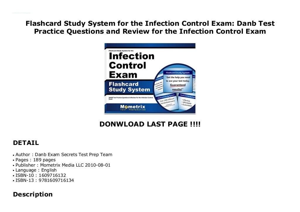 Flashcard Study System for the Infection Control Exam Danb Test Prac…