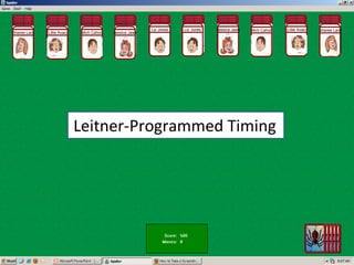 Leitner-Programmed Timing Sharee Lam Mich Cahon Liz Jones Jessica Jaws Lillie Avao Sharee Lam Mich Cahon Liz Jones Jessica Jaws Lillie Avao 