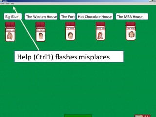 The Fort The Wooten House Hot Chocolate House Big Blue The MBA House Help (Ctrl1) flashes misplaces Sharee Lam Mich Cahon Liz Jones Jessica Jaws Lillie Avao 