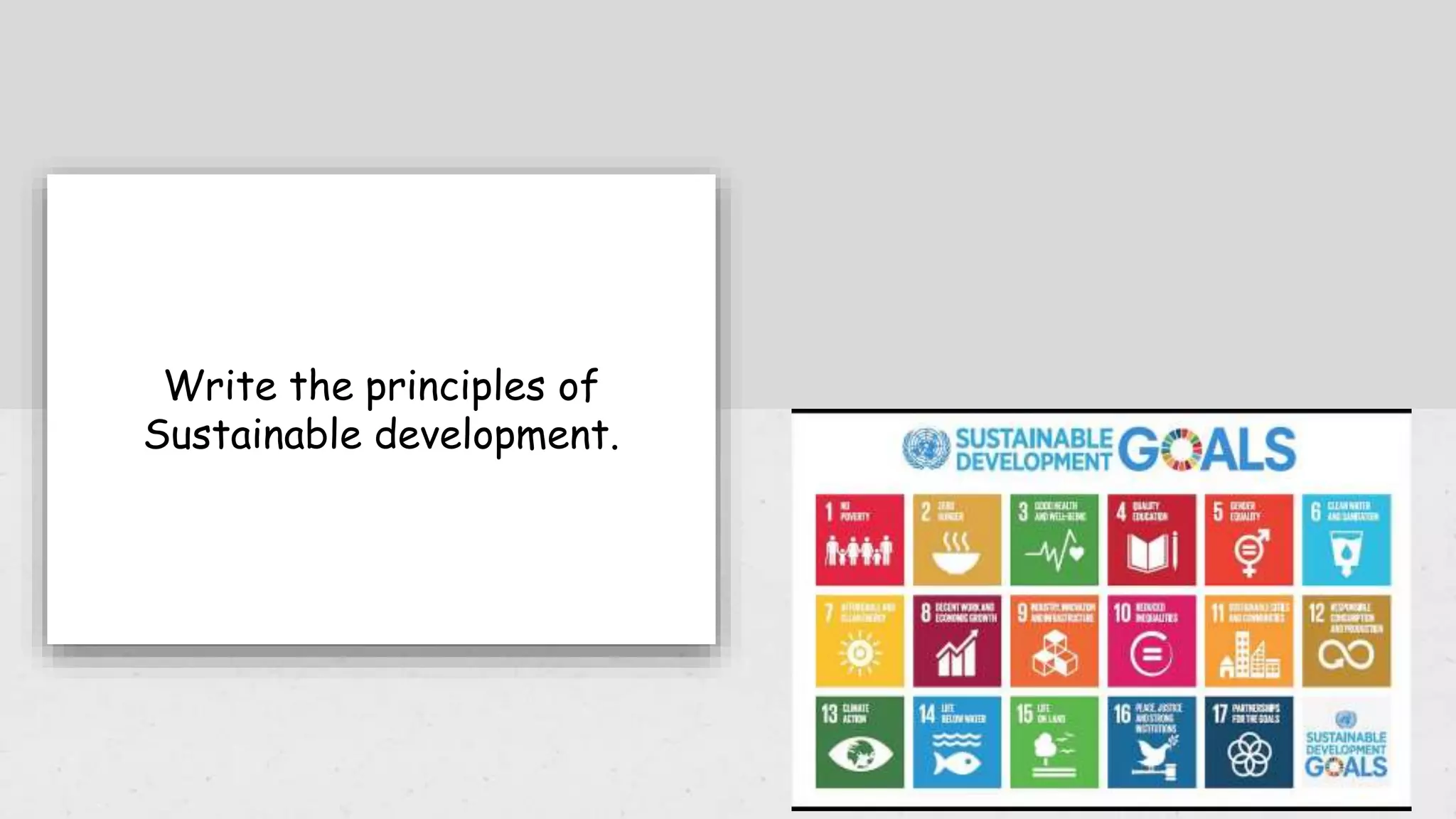 Write the principles of
Sustainable development.
 