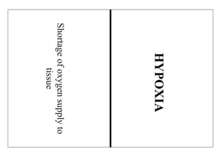 Shortageofoxygensupplyto
tissue
HYPOXIA
 