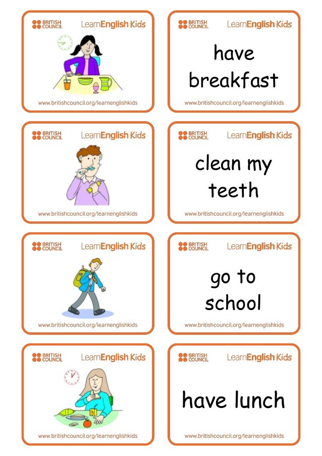Daily Routine Flashcards British Council