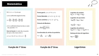 Função do 1º Grau Função do 2º Grau
Matemática
10
Logaritmos
78
Licenciado para - Pavel Kalashinikov - 23746808863 - Protegido por Eduzz.com
 