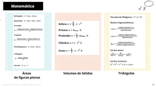 Áreas
de figuras planas
Volumes de Sólidos
Matemática
10
Triângulos
81
Licenciado para - Pavel Kalashinikov - 23746808863 - Protegido por Eduzz.com
 