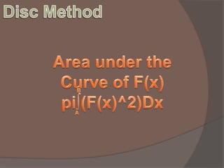 Disc Method Cue Math Flash cards AoI | PPTX