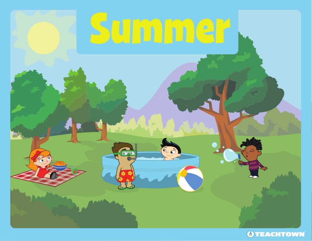 In summer we can. Летние каникулы. Рисунок лето на английском. Summer Flashcard. Картинки Seasons картинки для детей.