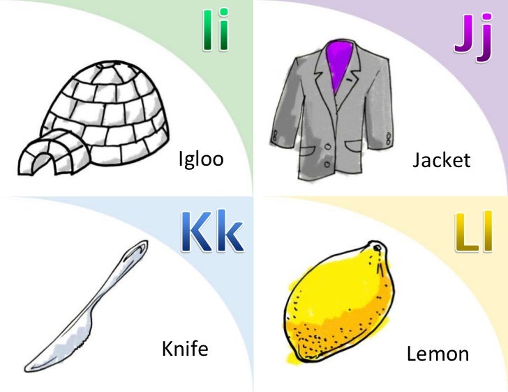 Flash cards with letter sound-picture
