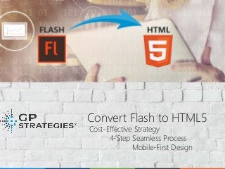 Convert Flash to HTML5
Cost-Effective Strategy
4-Step Seamless Process
Mobile-First Design
 