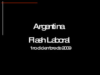 Argentina  Flash Laboral 1ro diciembre de 2009 