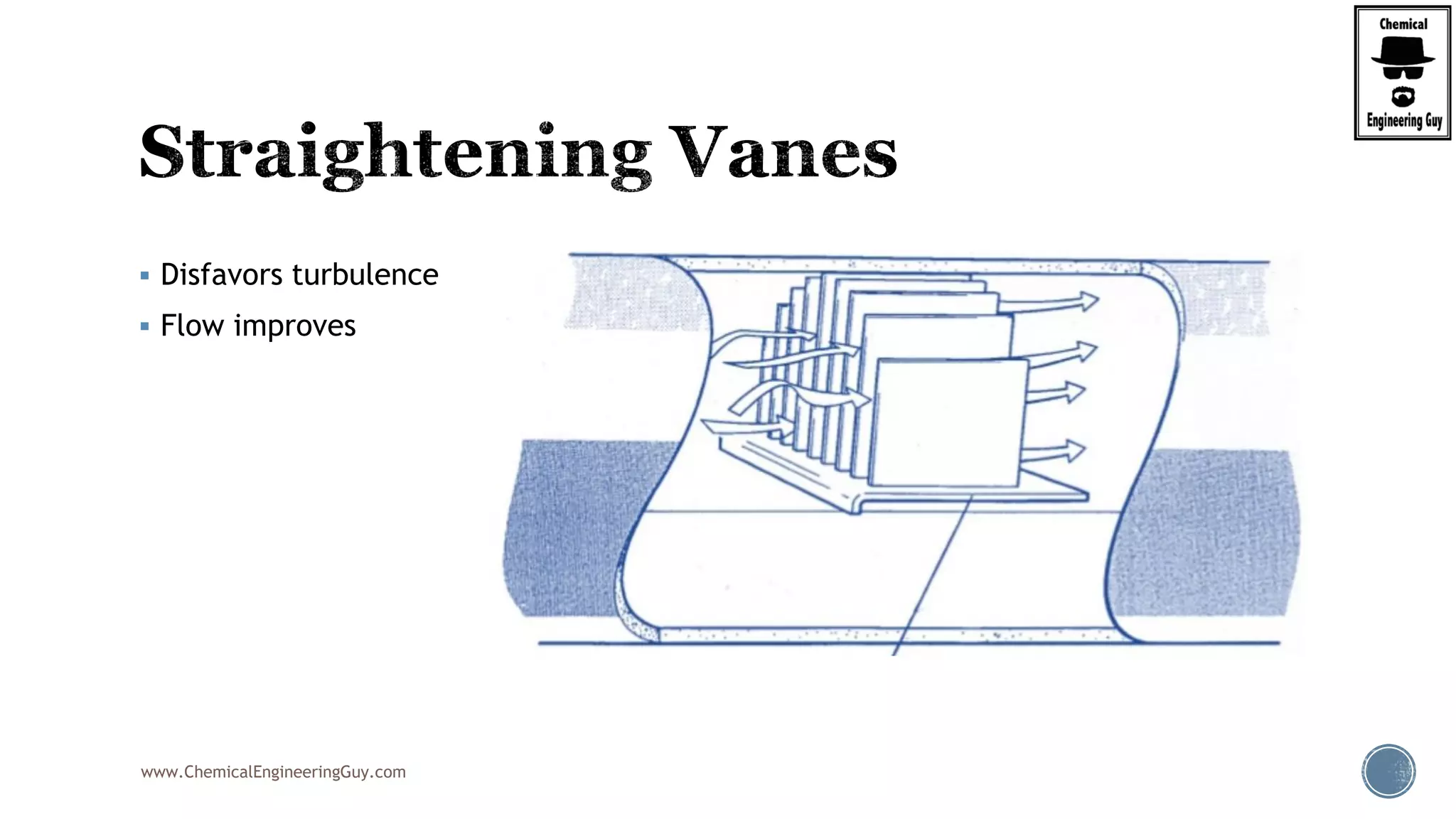 www.ChemicalEngineeringGuy.com
 Disfavors turbulence
 Flow improves
 