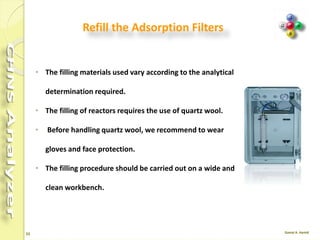 23
3. Adsorption Filters
According to the analytical configuration required,
the following adsorption filters can be used:
• Large filter (Plexiglas)
• Small filter (Glass).
 