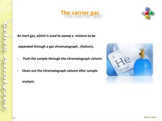 31
Gases
Helium : GC grade,
 He flow: 120 - 140 ml/min (measurement channel)
and 100 ml/min (reference channel)
Oxygen : 99.995 % purity,
 Volume and flow are proportional to the sample
weight and the sample nature.
 Average consumption: 200 – 300 ml / analysis
 In Stand-By condition the Helium flow decreases
to 10 ml/min while the Oxygen flow is cut off.
 