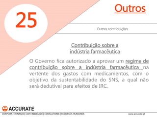 Imposto Municipal sobre as transmissões de imóveis 
25 
IMT 
Reconhecimento de isenção para aquisições de imóveis por instituições de crédito, derivadas de atos de dação em cumprimento 
Passam a ser de reconhecimento automático, as isenções na aquisição de imóveis por instituições de crédito, sempre que derivem de atos de dação em cumprimento em que o valor que serviria de base à liquidação do IMT não exceda € 300.000 (atualmente, € 92.407 e exclusivo para imóveis destinados a habitação). Quando superior a € 300.000, esta isenção carece de reconhecimento prévio pelo membro do Governo responsável pela área das finanças. 
CORPORATE FINANCE| CONTABILIDADE | CONSULTORIA | RECURSOS HUMANOS www.accurate.pt  