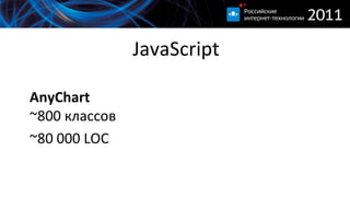 JavaScript AnyChart ~800  классов ~ 80 000  LOC 