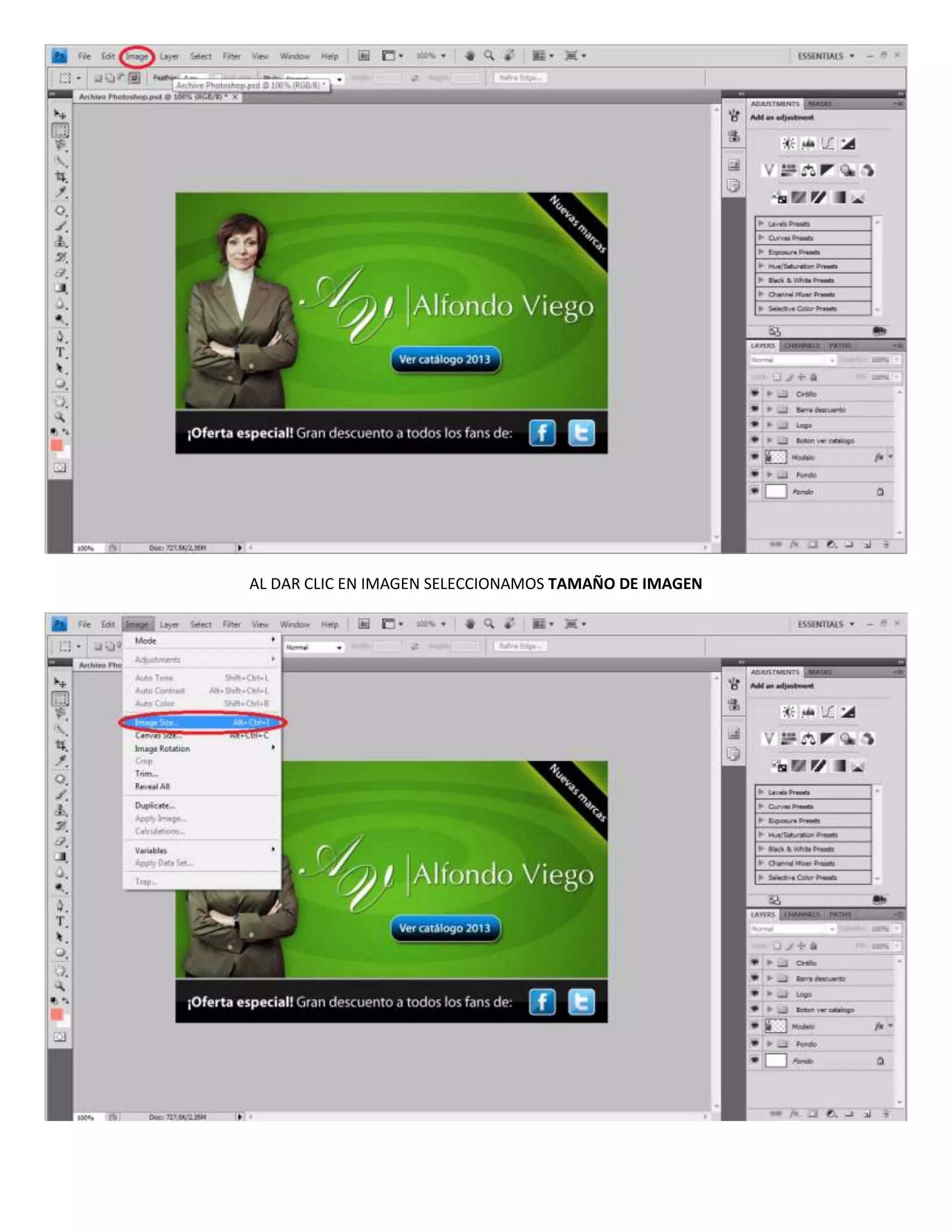 AL DAR CLIC EN IMAGEN SELECCIONAMOS TAMAÑO DE IMAGEN
 