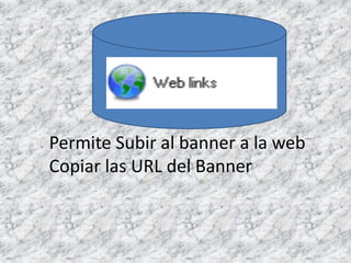 Permite Subir al banner a la web
Copiar las URL del Banner
 