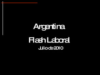 Argentina  Flash Laboral Julio de 2010 