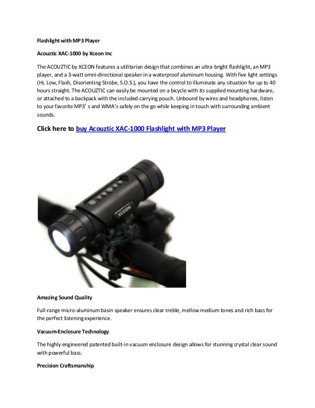 Flashlight with mp3 player