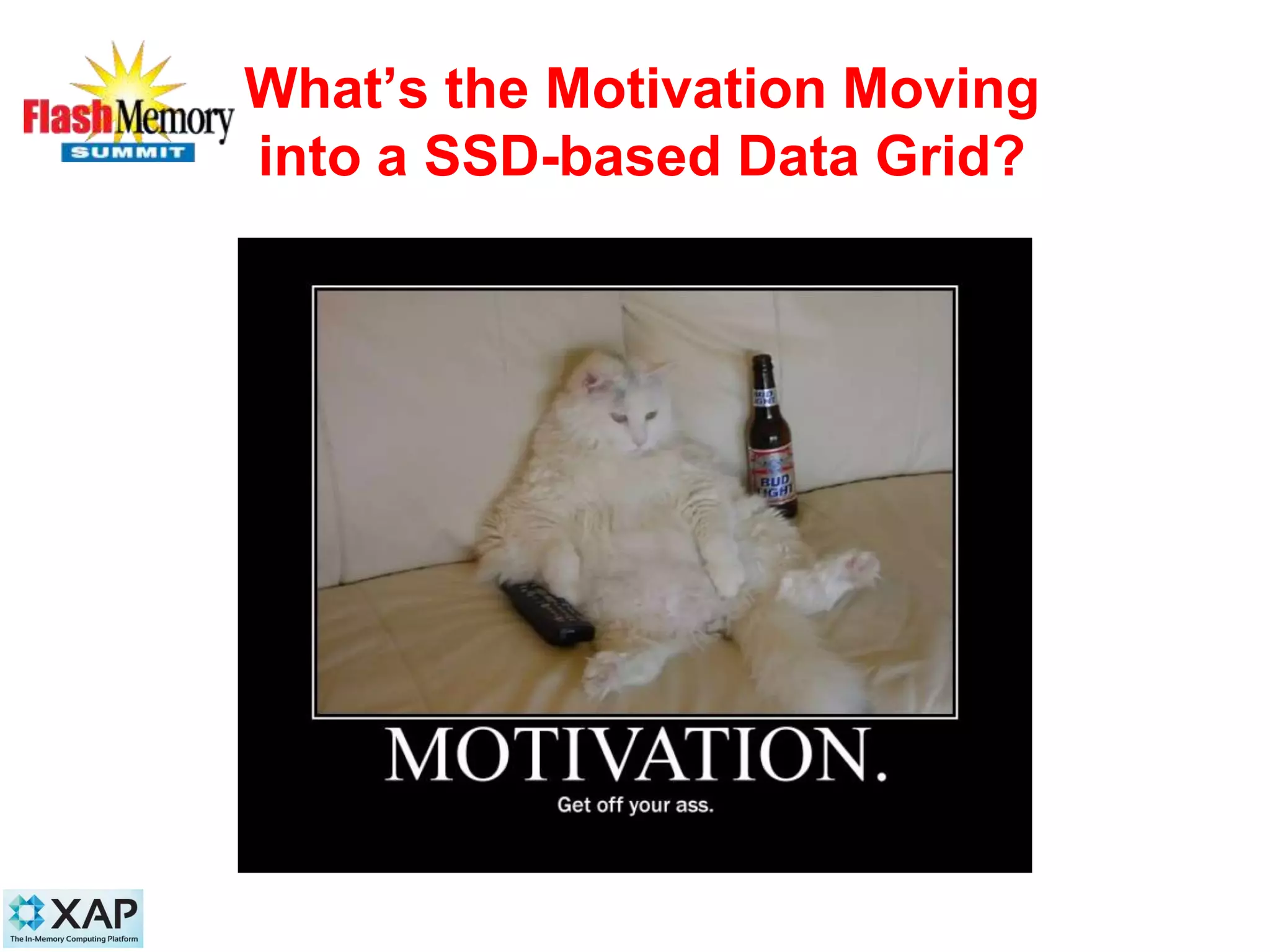 What’s the Motivation Moving
into a SSD-based Data Grid?
10
 