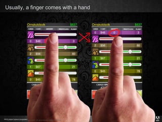 Copyright 2009 Adobe Systems Incorporated.  All rights reserved.  Adobe confidential. Usually, a finger comes with a hand 