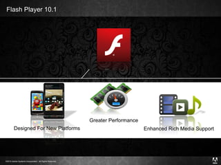 Flash Player 10.1 Designed For New Platforms Enhanced Rich Media Support Greater Performance 