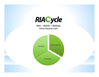 Web / Mobile / Desktop
  www.riacycle.com




                     Desenvolvimento
 Consultoria




           Treinamento
 