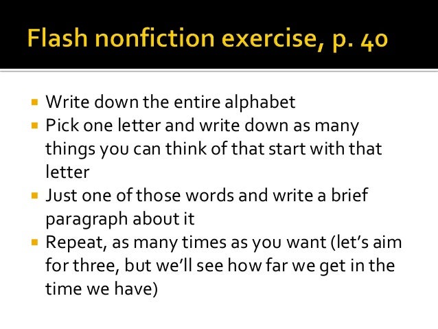 flash nonfiction essay examples