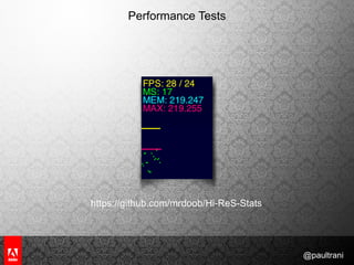  Events and other costs are still incurred when visible=false. removeChild instead.runningBoy.addEventListener(Event.REMOVED_FROM_STAGE,deactivate);function deactivate(e:Event):void{e.currentTarget.removeEventListener(Event.ENTER_FRAME,handleMovement);e.currentTarget.stop();}