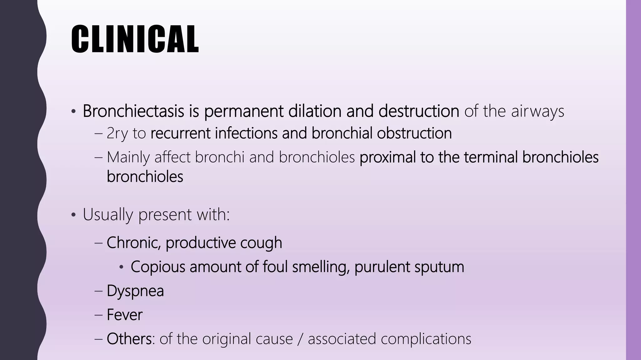 FlashPath - Lung - Bronchiectasis | PPT | Free Download