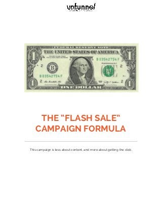 THE “FLASH SALE”
CAMPAIGN FORMULA
This campaign is less about content, and more about getting the click.
 