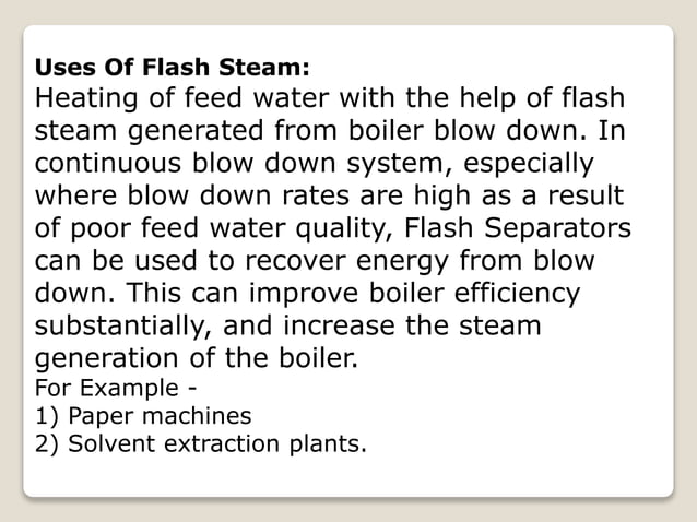 Flash steam and condensate recovery system | PPTX | Physics | Science