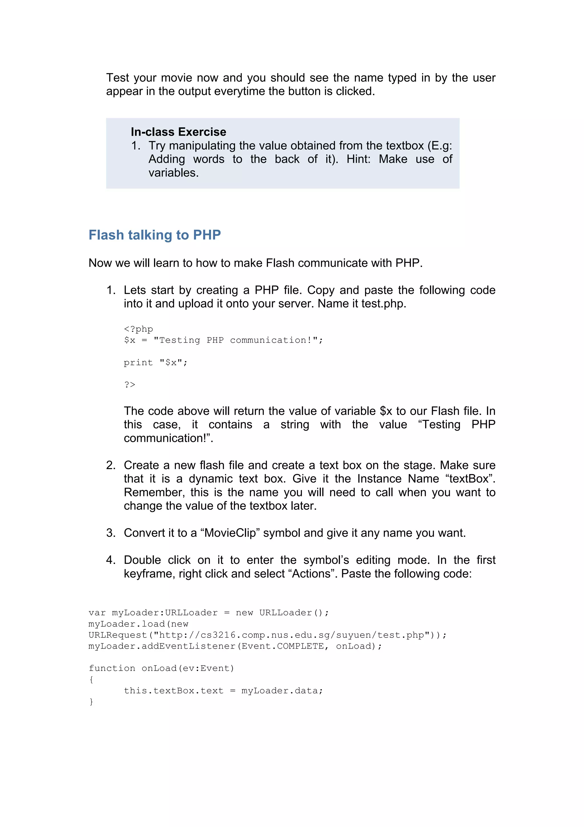 Quick Step by Step Flash Tutorial