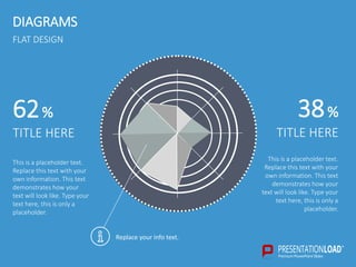 DIAGRAMS
FLAT DESIGN
This is a placeholder text.
Replace this text with your
own information. This text
demonstrates how y...