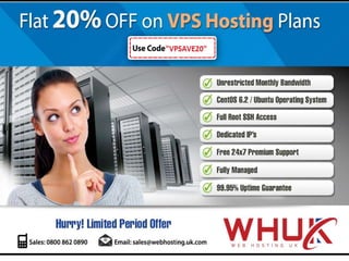 Flat 20% off on vps hosting with whuk