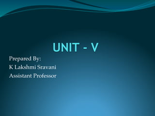 UNIT - V
Prepared By:
K Lakshmi Sravani
Assistant Professor
 